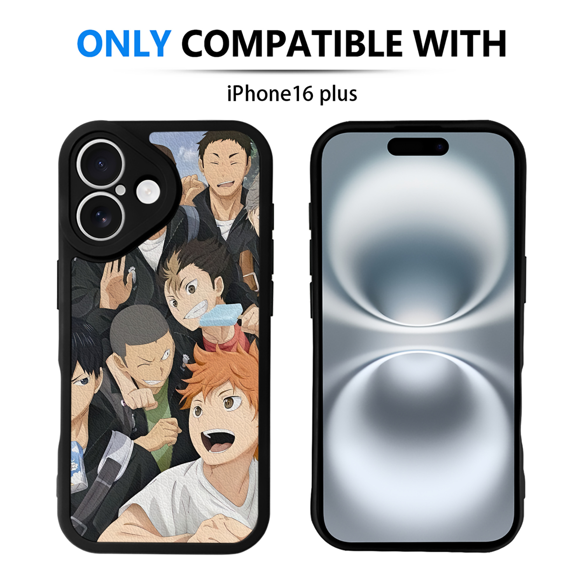 （画像用） ハイキュー!! Haikyu!! 【iPhone 16シリーズ対応】シリコンスマホケース（レザー調） 材質：シリコン